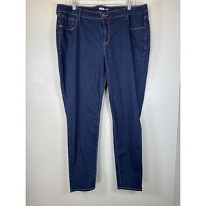 Old Navy Rockstar Super Skinny Jeans Womens 18 Long Dark Wash Indigo Denim Pants
